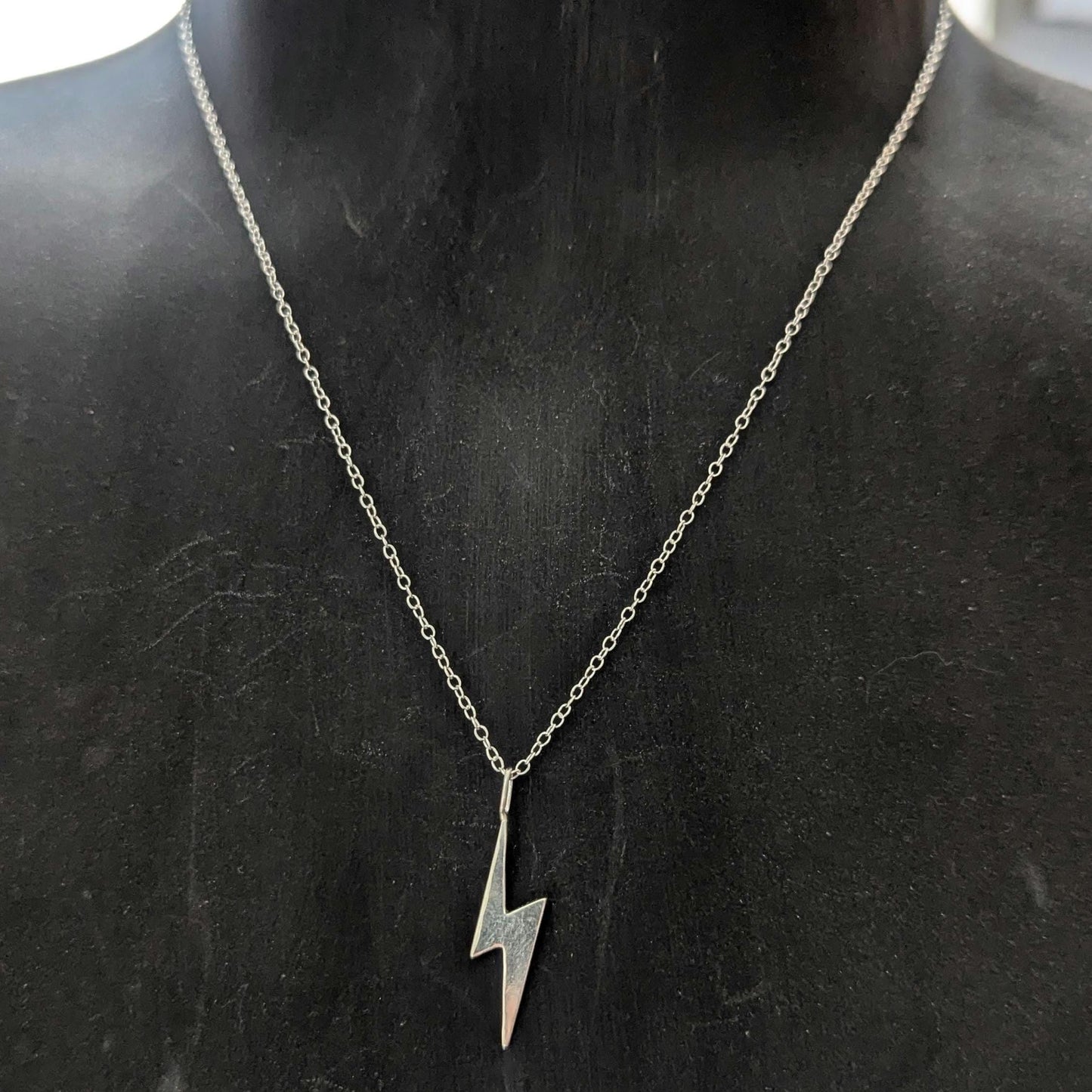 925 Sterling Silver Lightning Bolt Pendant Necklace | Dainty Layering Necklace