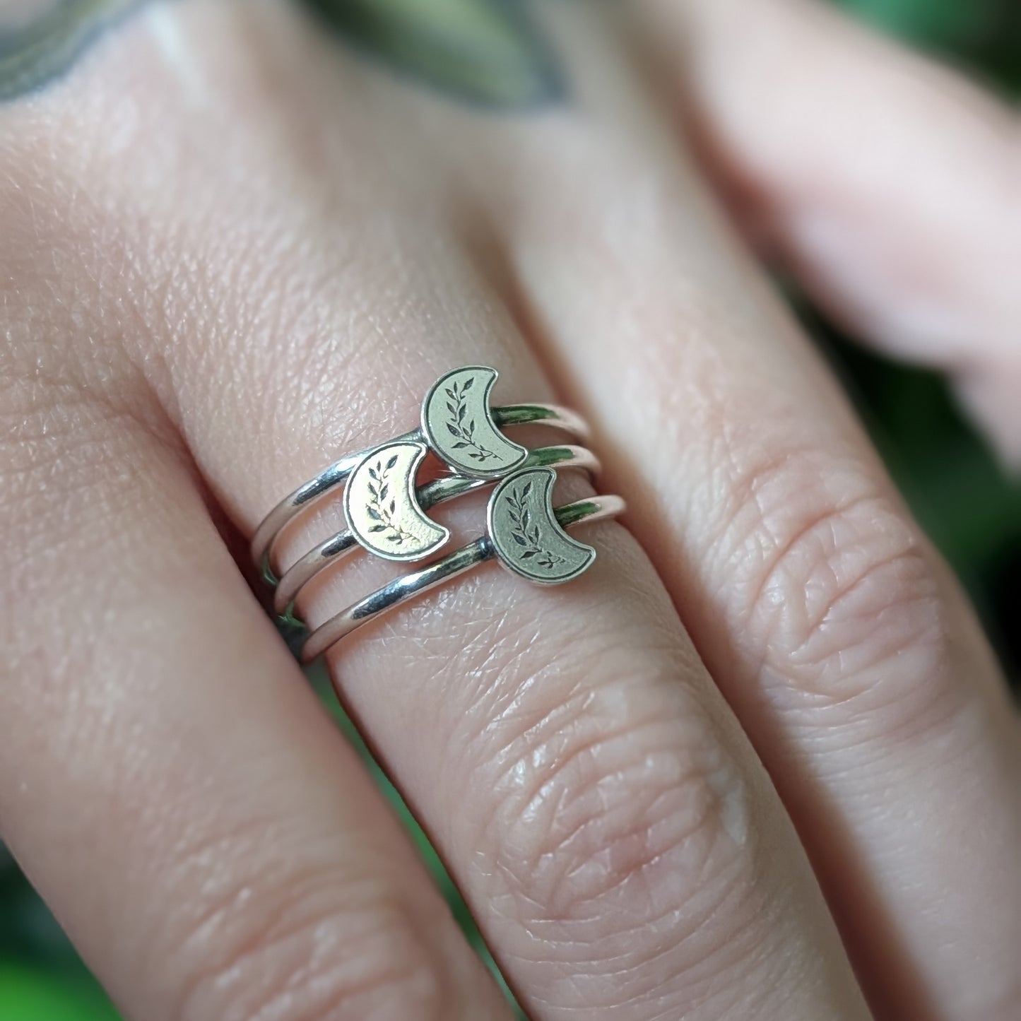 Sterling Silver Dainty Crescent Moon Ring