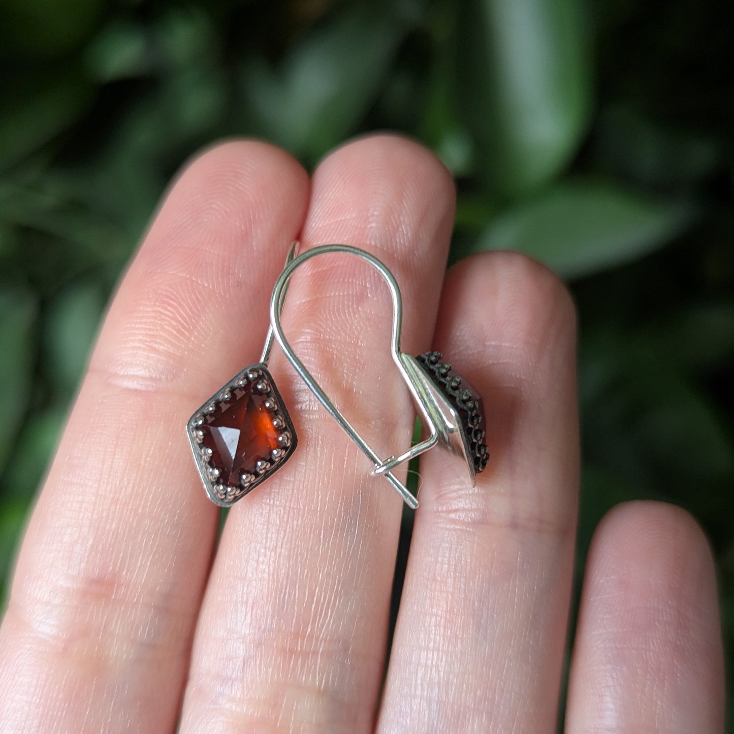 Hessonite Garnet Drop Earrings