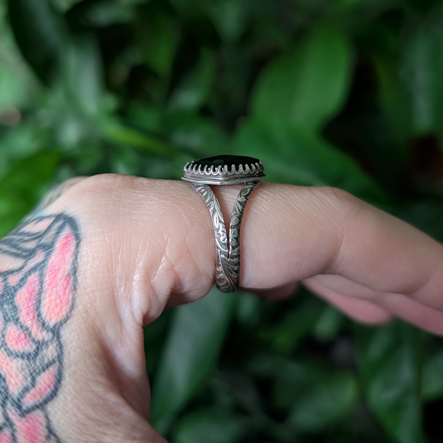 Sterling Silver Black Spinel Ring
