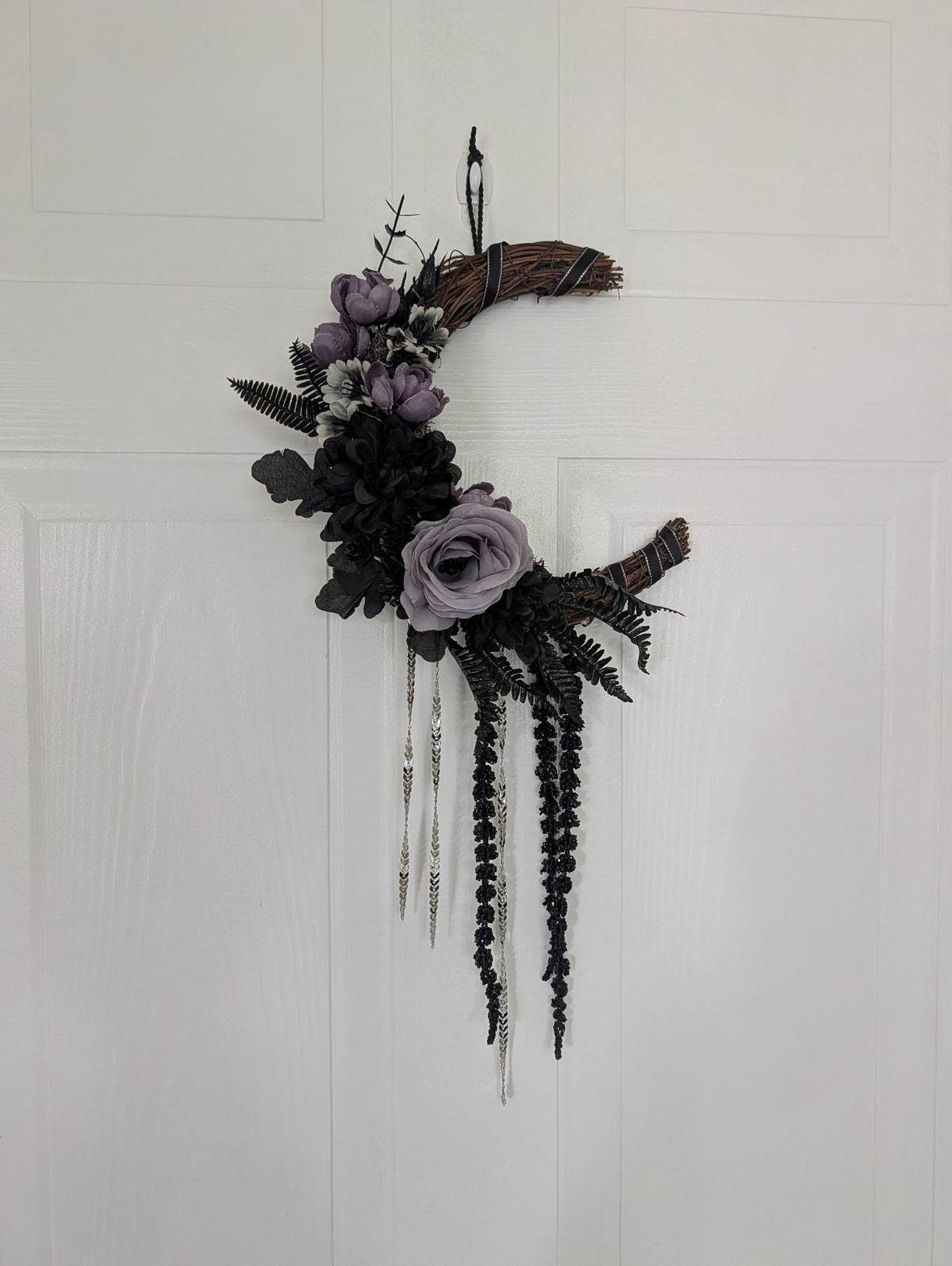 Purple and Black Wreath 9"