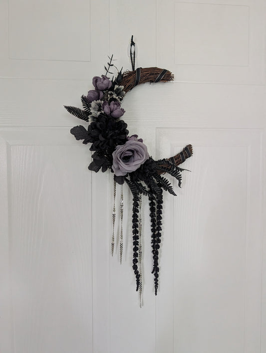 Purple and Black Wreath 9"