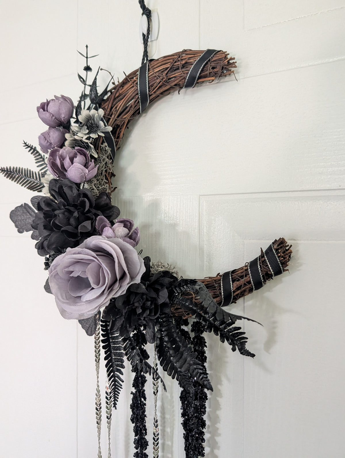 Purple and Black Wreath 9"