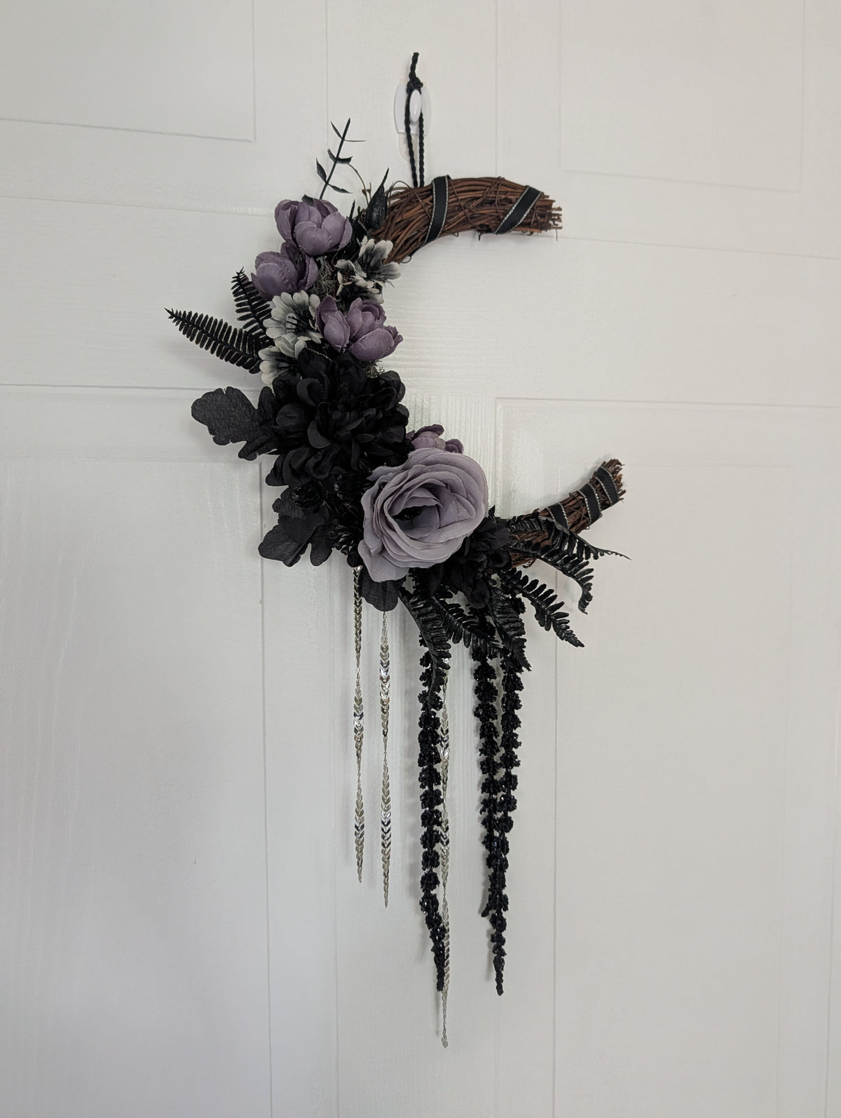Purple and Black Wreath 9"