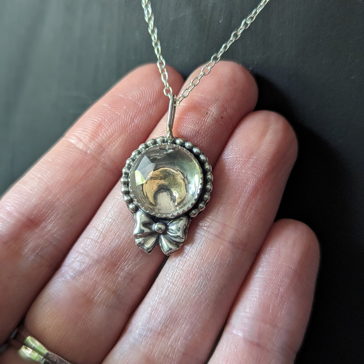 925 Sterling Silver Moon Princess Pendant Necklace - 18"