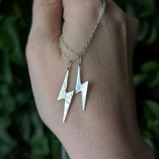 925 Sterling Silver Lightning Bolt Pendant Necklace | Dainty Layering Necklace