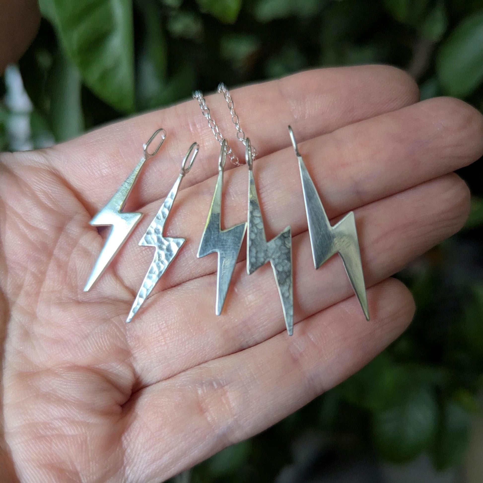 925 Sterling Silver Lightning Bolt Pendant Necklace | Dainty Layering Necklace