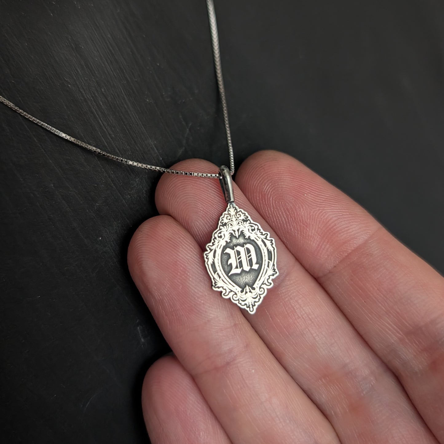 Sterling Silver Monogram Initial Pendant Necklace
