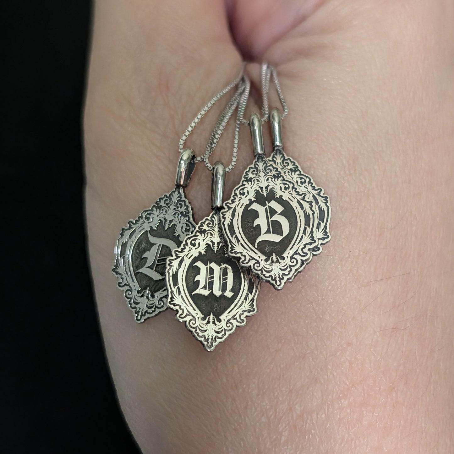 Sterling Silver Monogram Initial Pendant Necklace