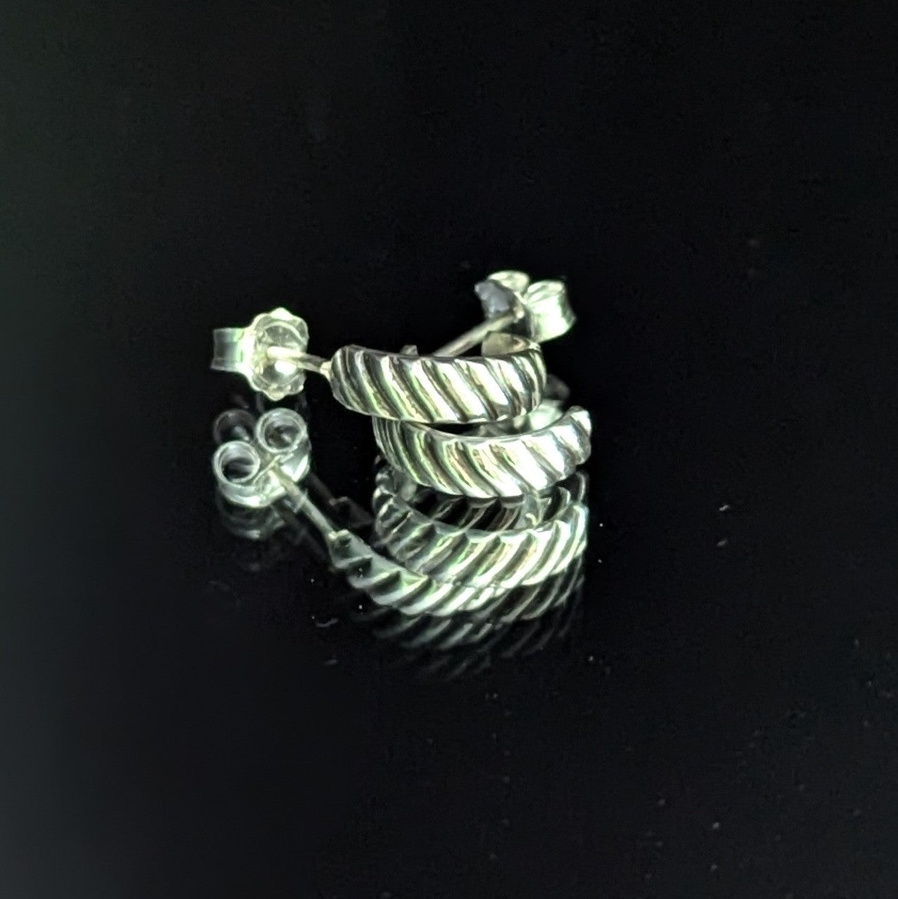925 Sterling Silver Twisted Hoop Earrings