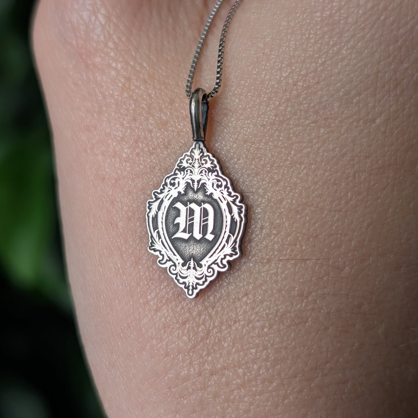 Sterling Silver Monogram Initial Pendant Necklace
