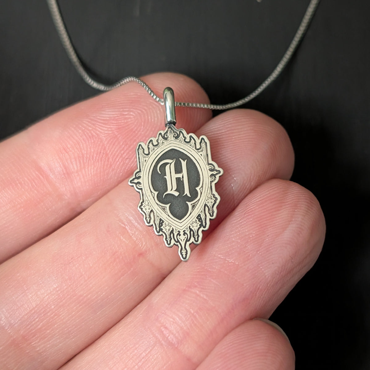 Sterling Silver Monogram Initial Pendant Necklace