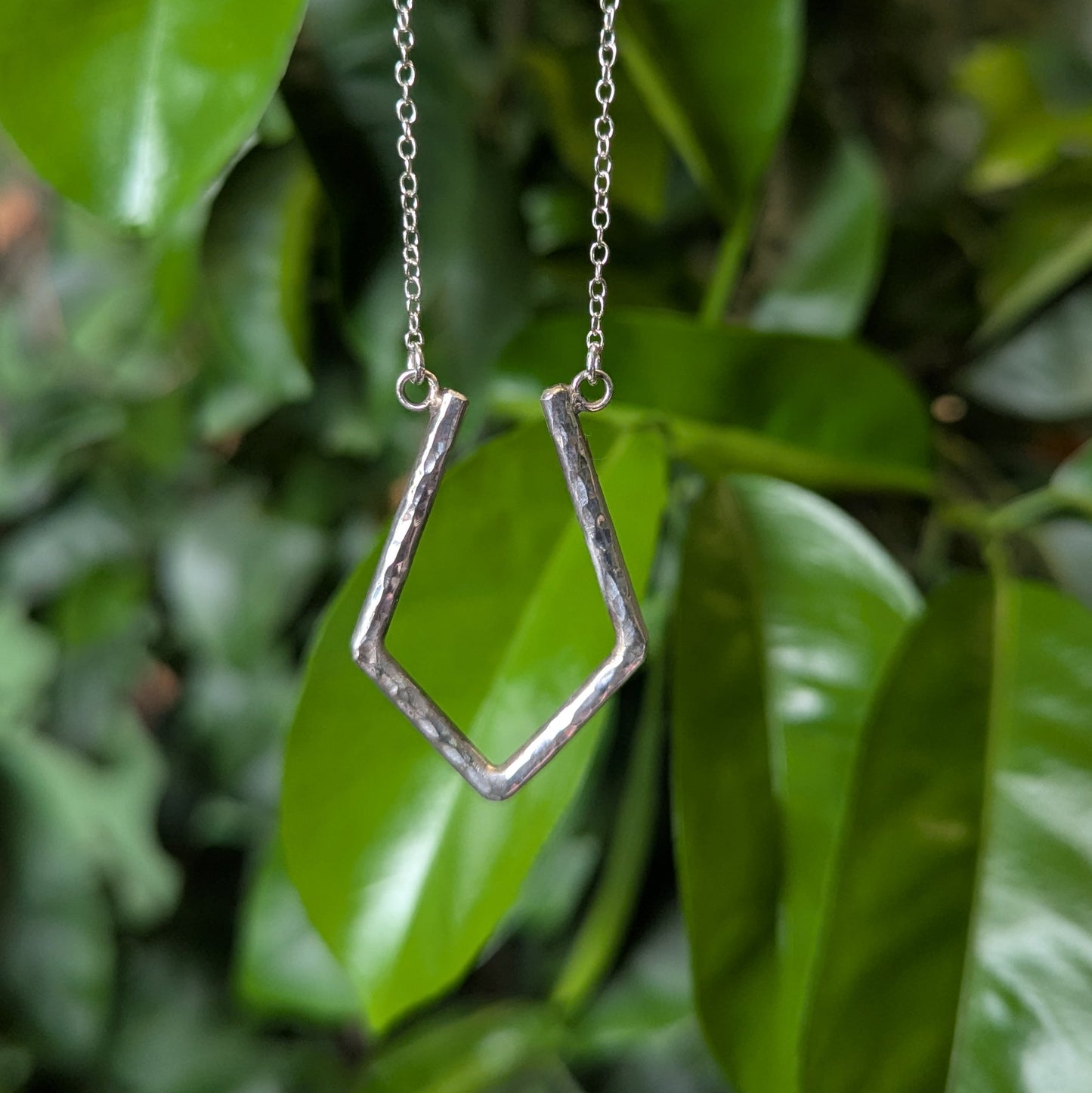 Sterling Silver Geometric Ring Holder Pendant Necklace