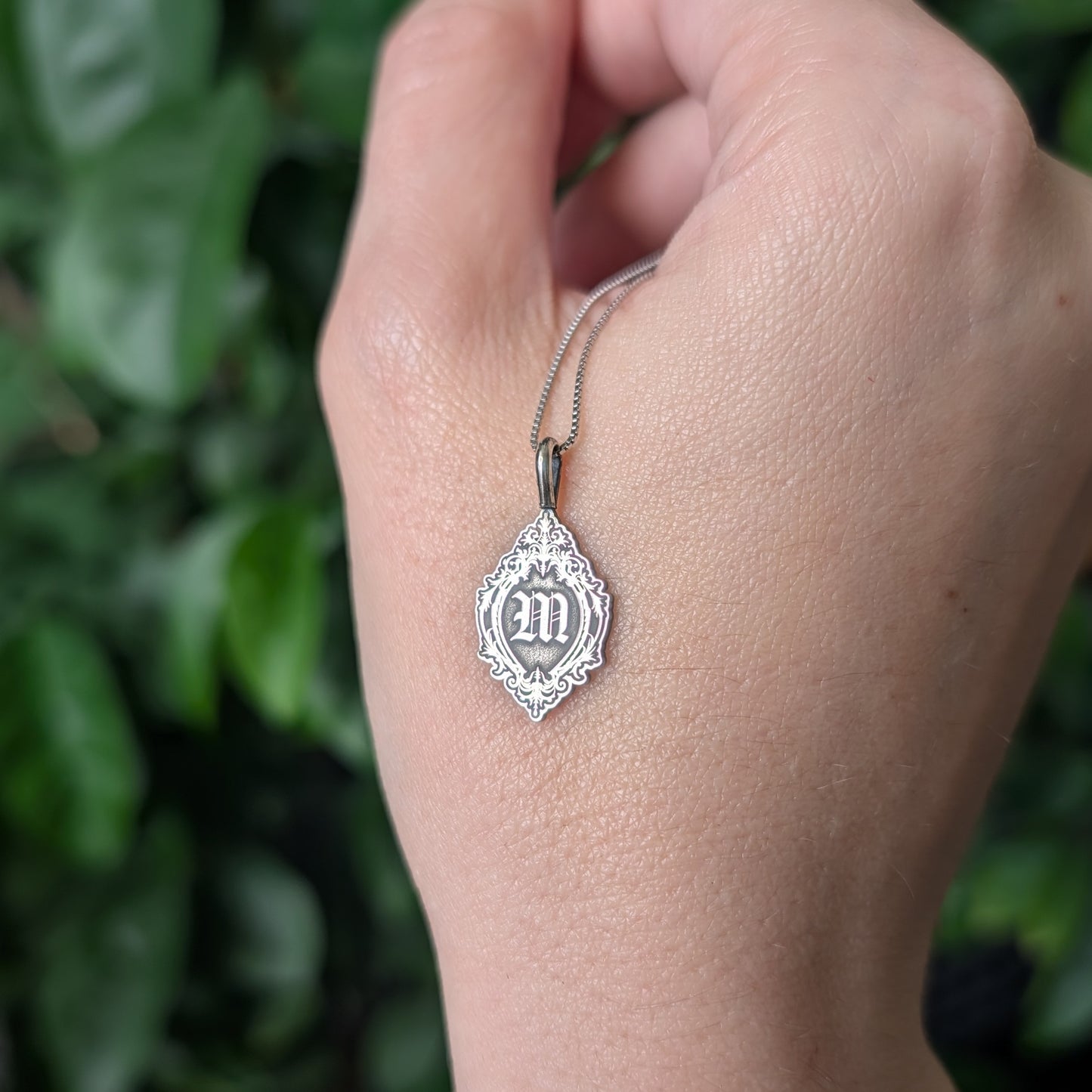 Sterling Silver Monogram Initial Pendant Necklace