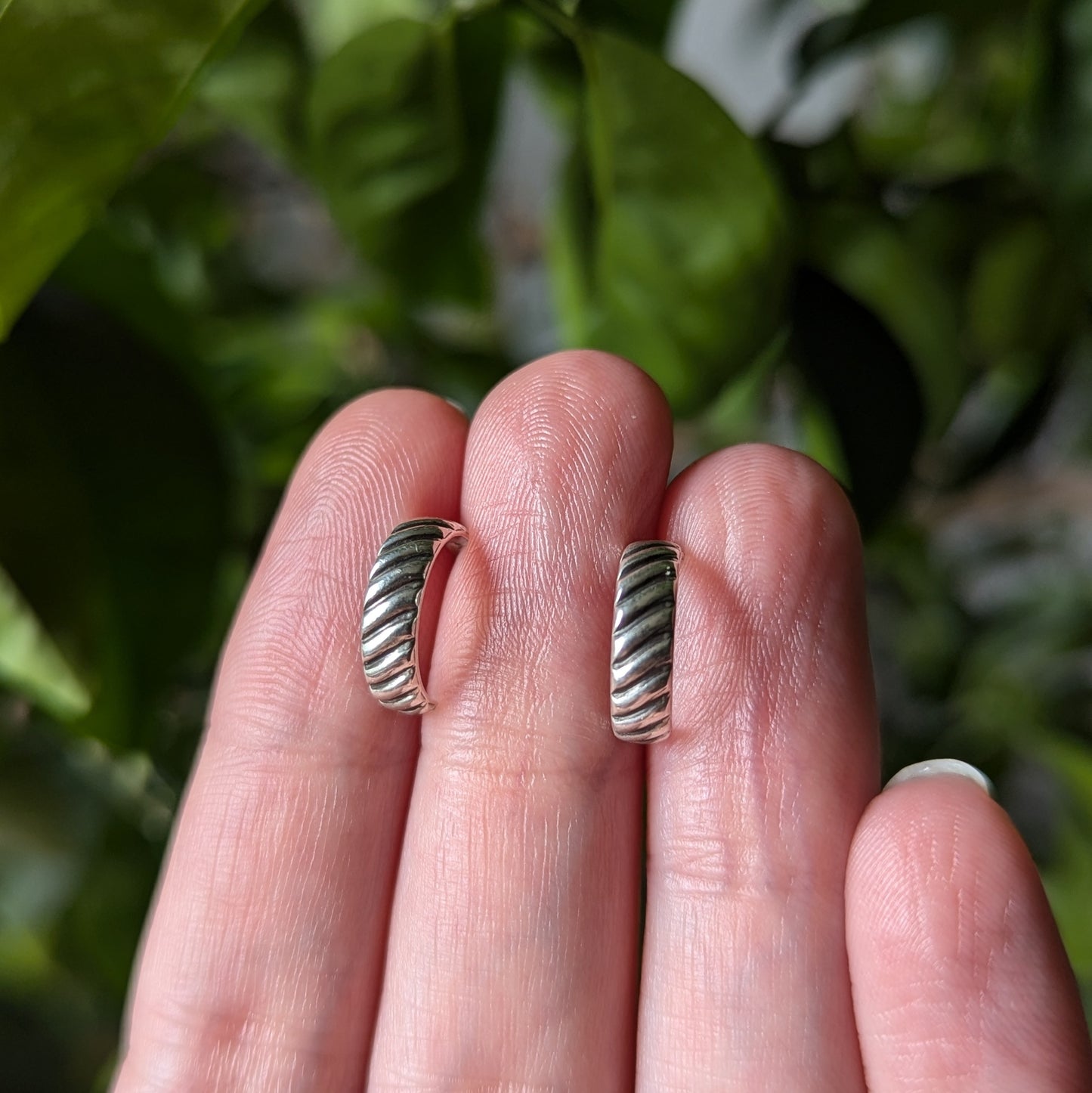 925 Sterling Silver Twisted Hoop Earrings