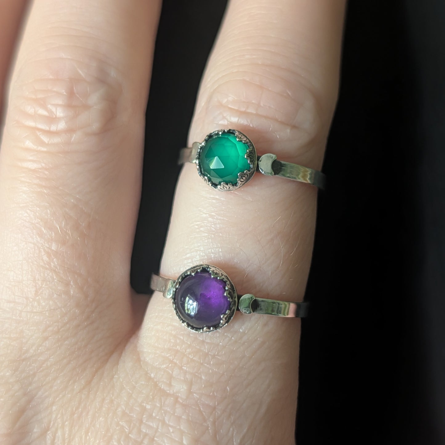 Sterling Silver Celestial Moon Phase Stacking Ring