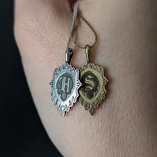 Sterling Silver Monogram Initial Pendant Necklace