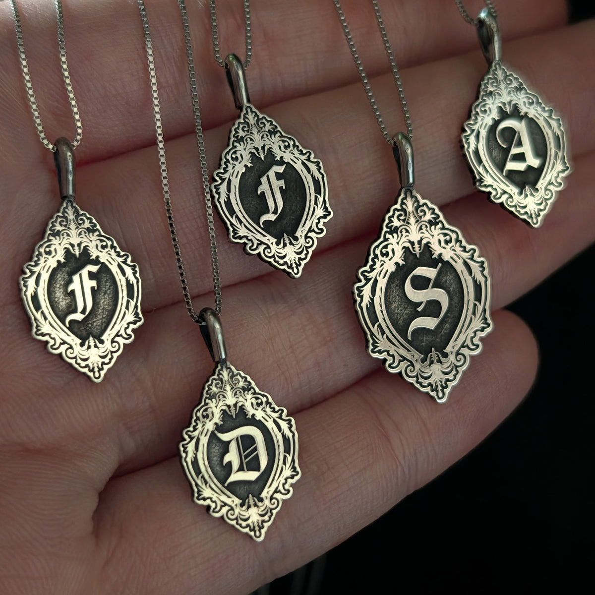 Sterling Silver Monogram Initial Pendant Necklace