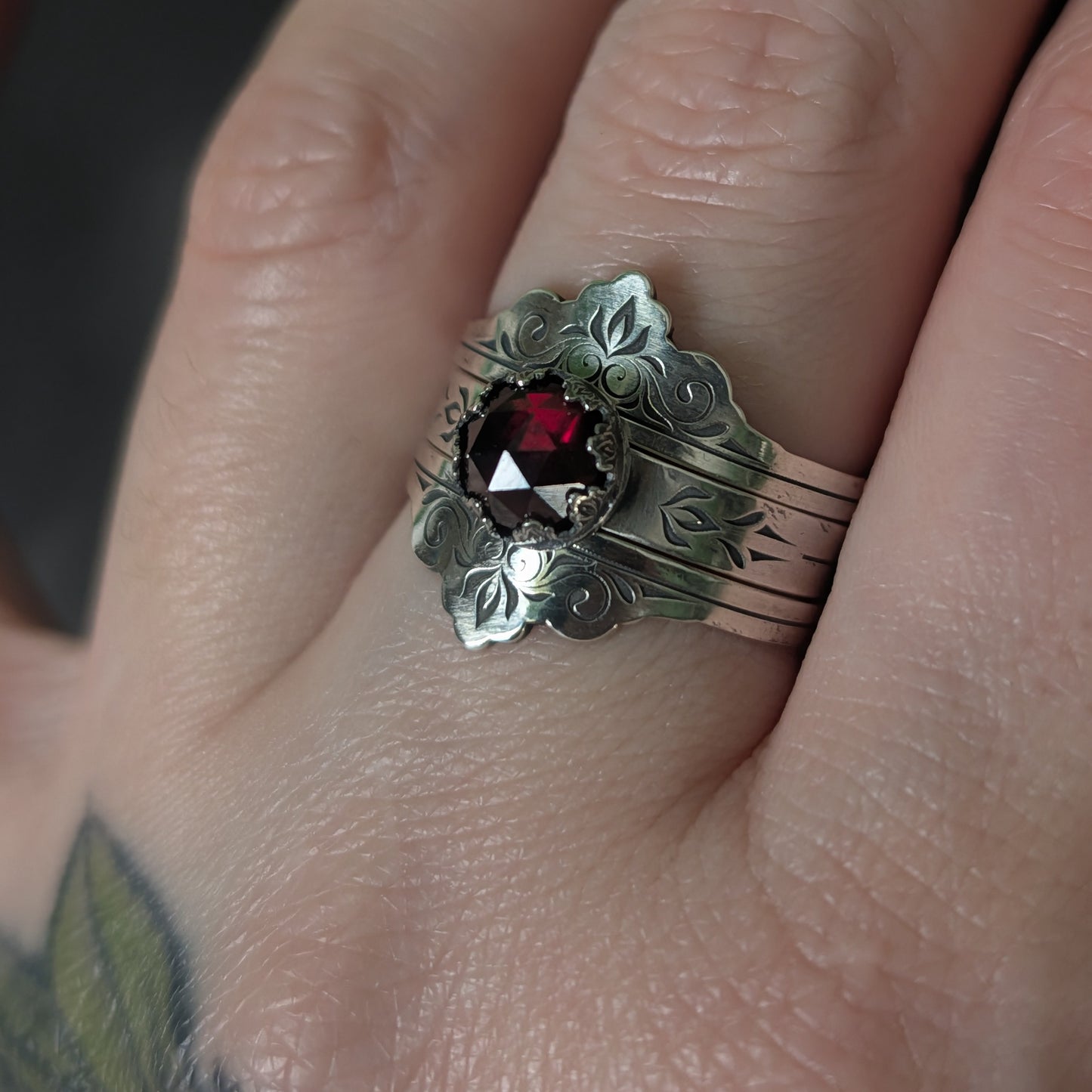 Sterling Silver Flourish Ring Set