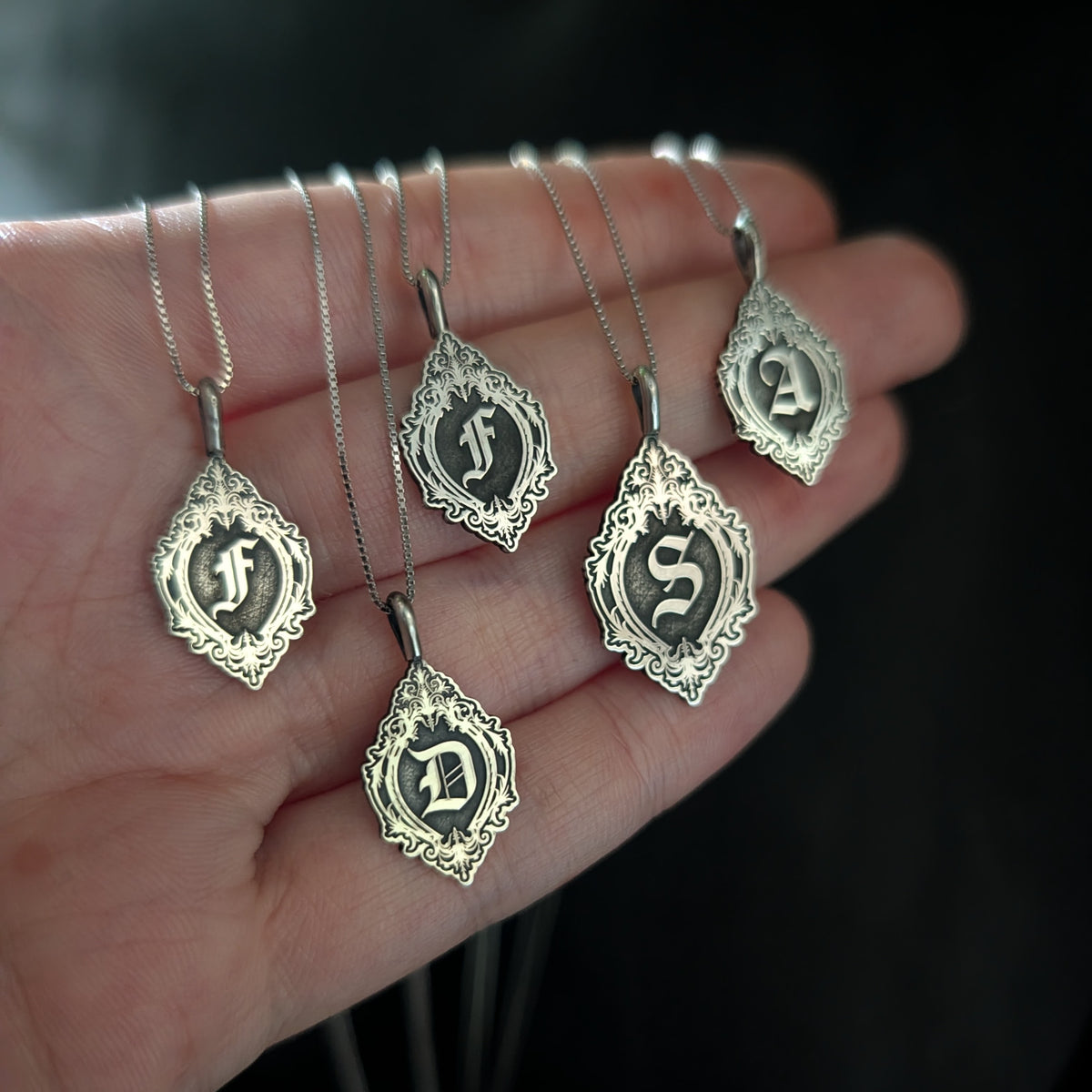 Sterling Silver Monogram Initial Pendant Necklace