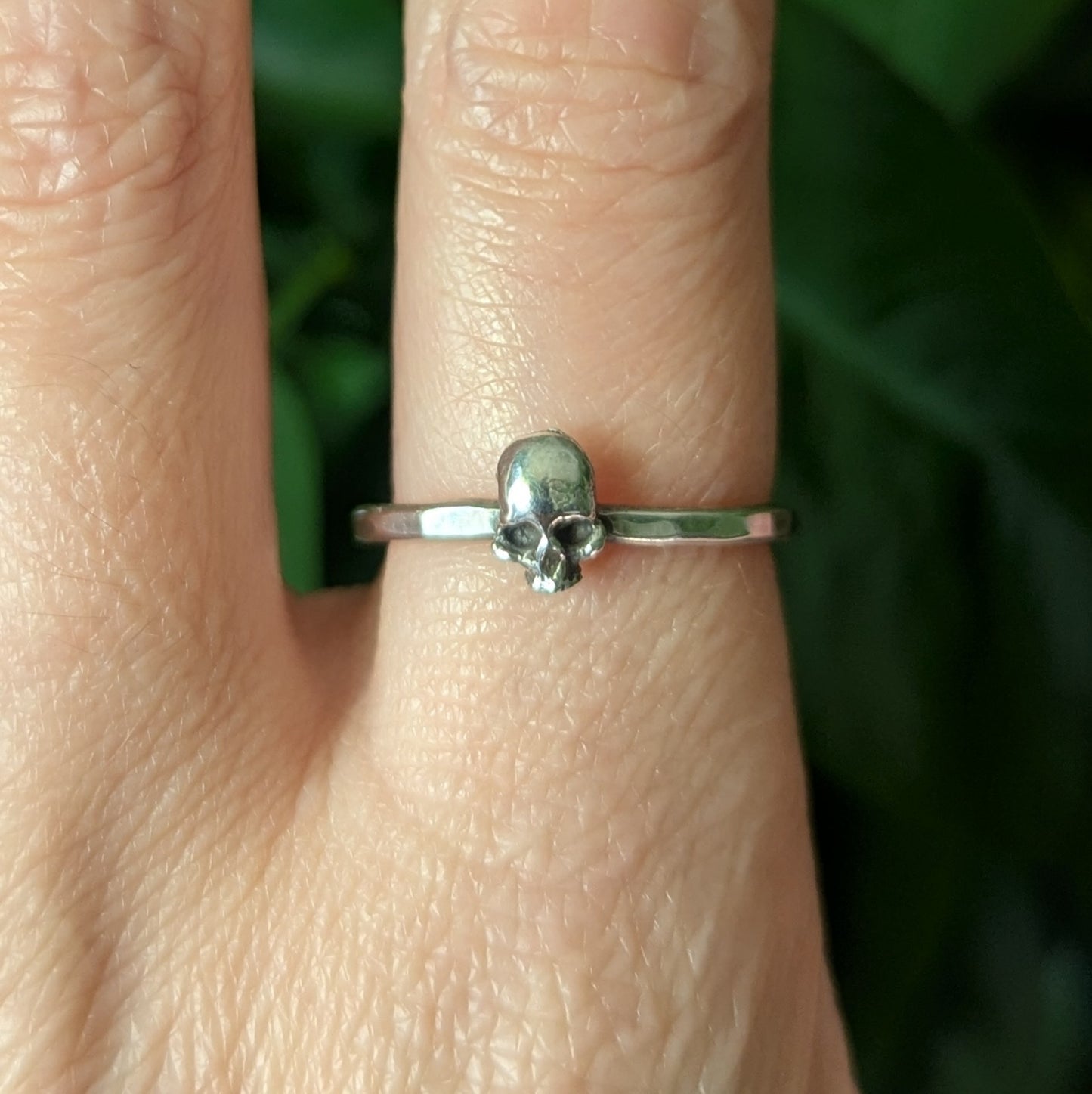 Sterling Silver Skull Dainty Ring