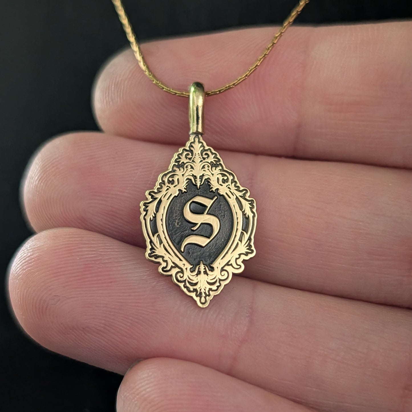 Sterling Silver Monogram Initial Pendant Necklace