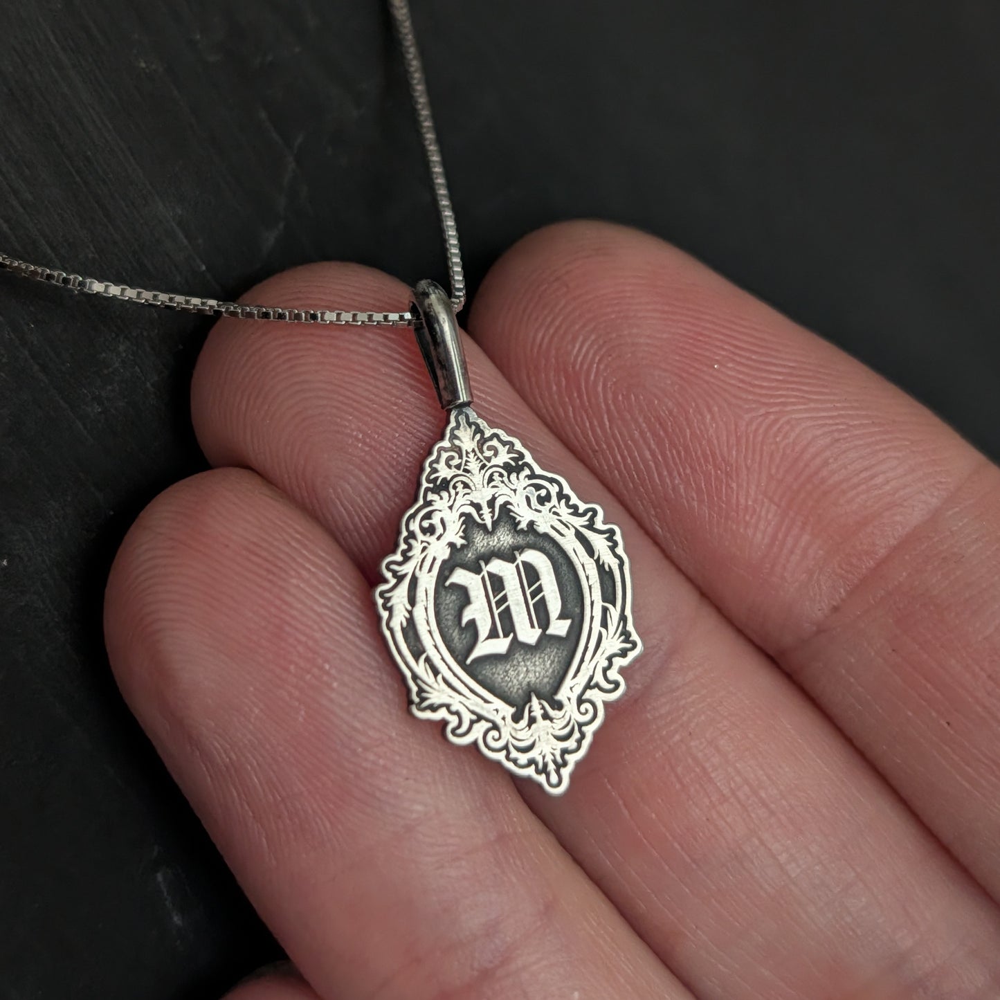 Sterling Silver Monogram Initial Pendant Necklace