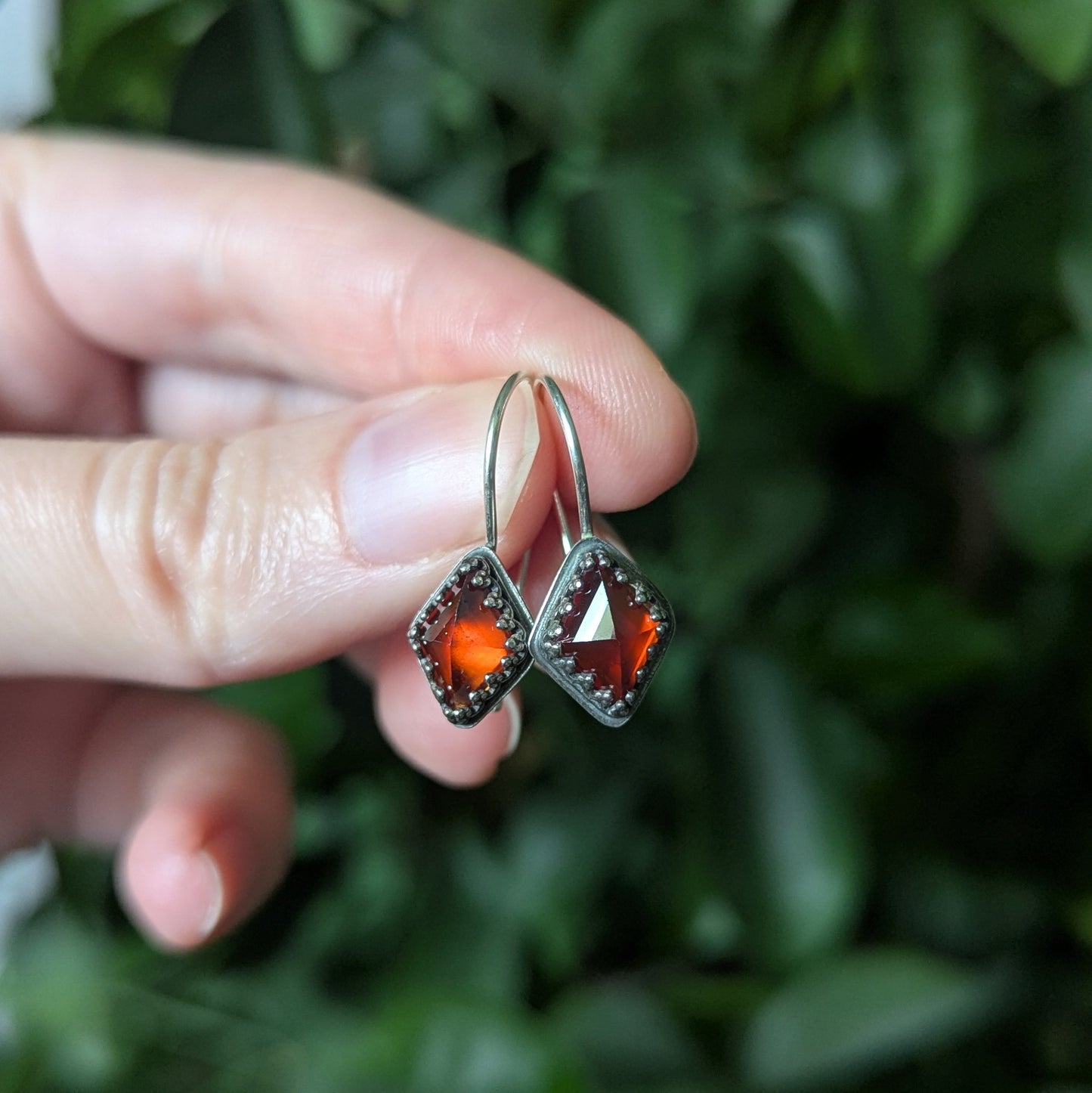 Hessonite Garnet Drop Earrings
