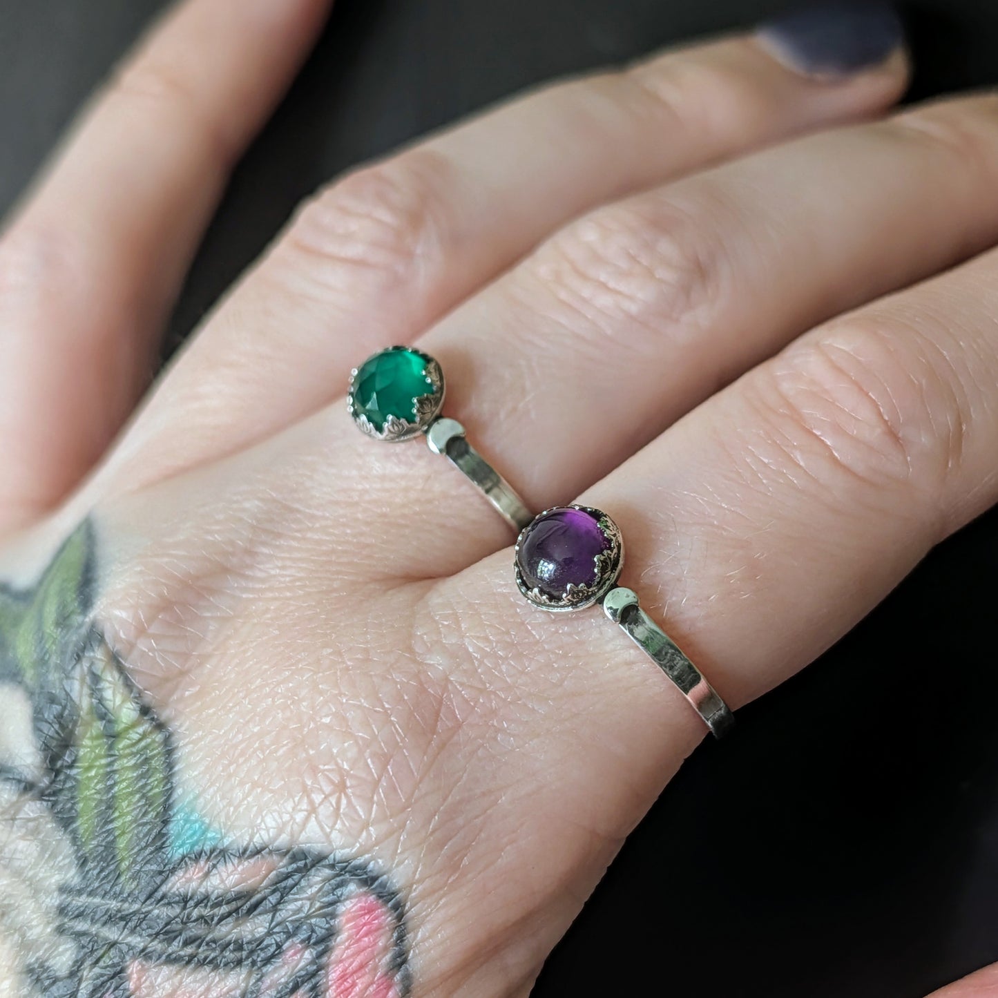 Sterling Silver Celestial Moon Phase Stacking Ring