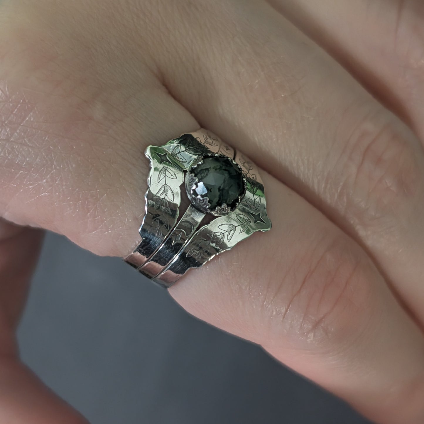 Sterling Silver Celestial Star Ring Set