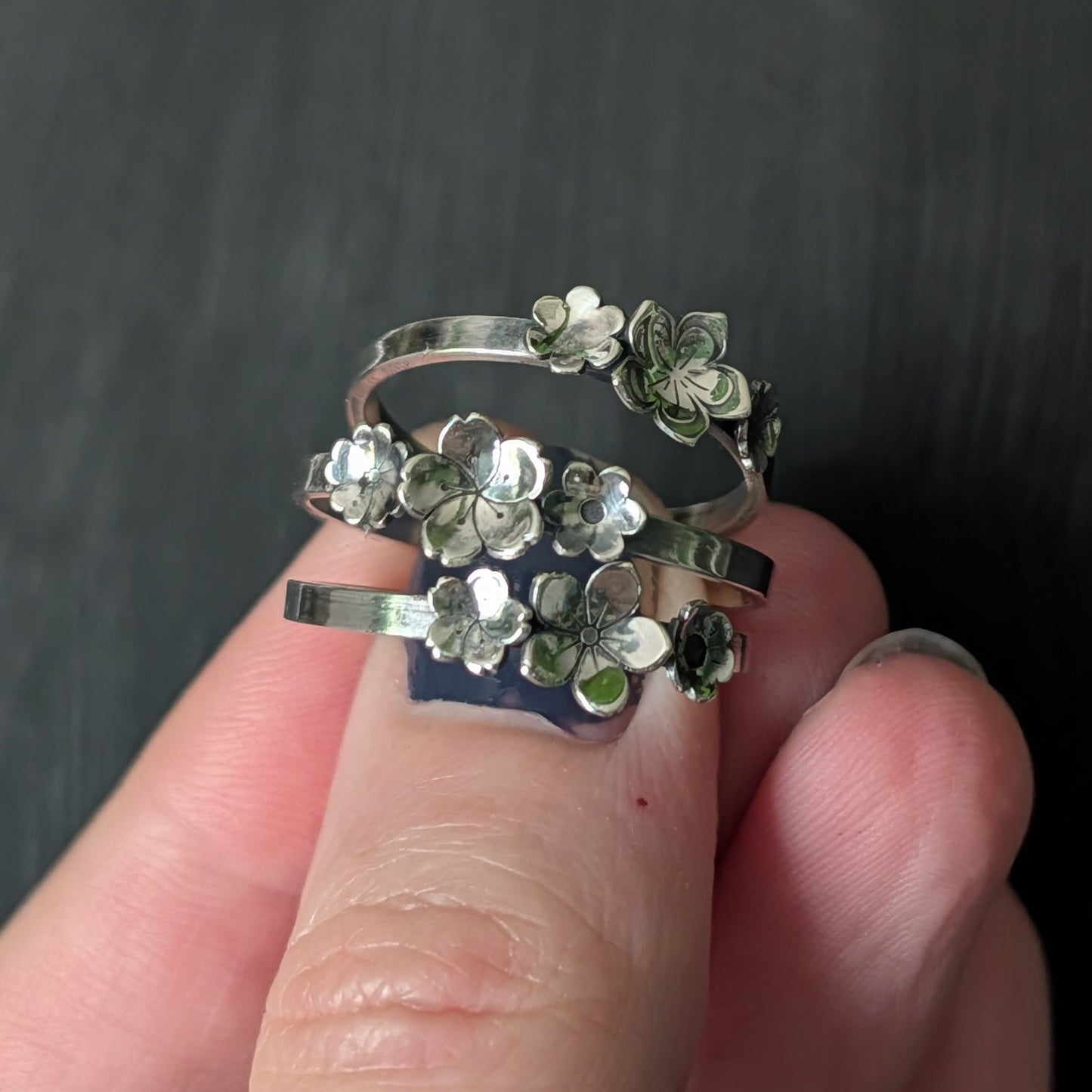 Sterling Silver Floral Stacking Ring