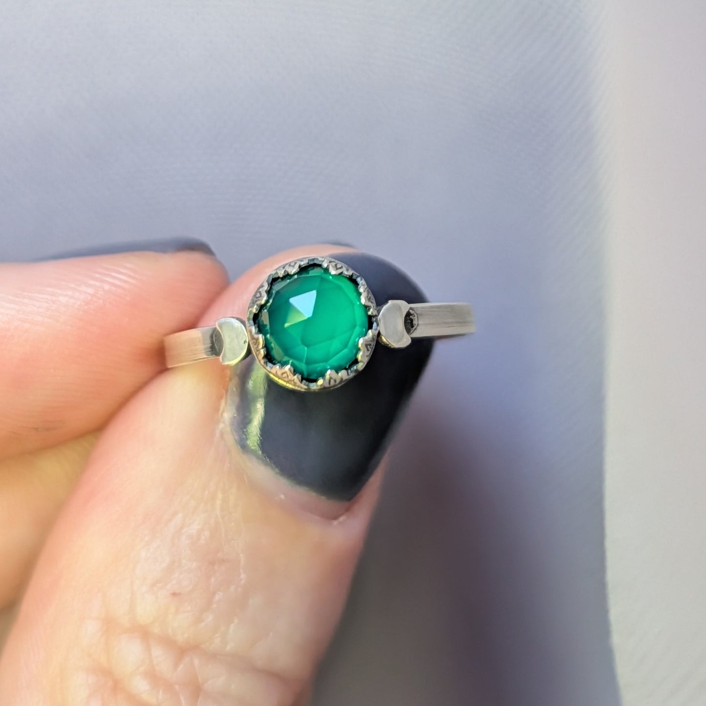 Sterling Silver Celestial Moon Phase Stacking Ring