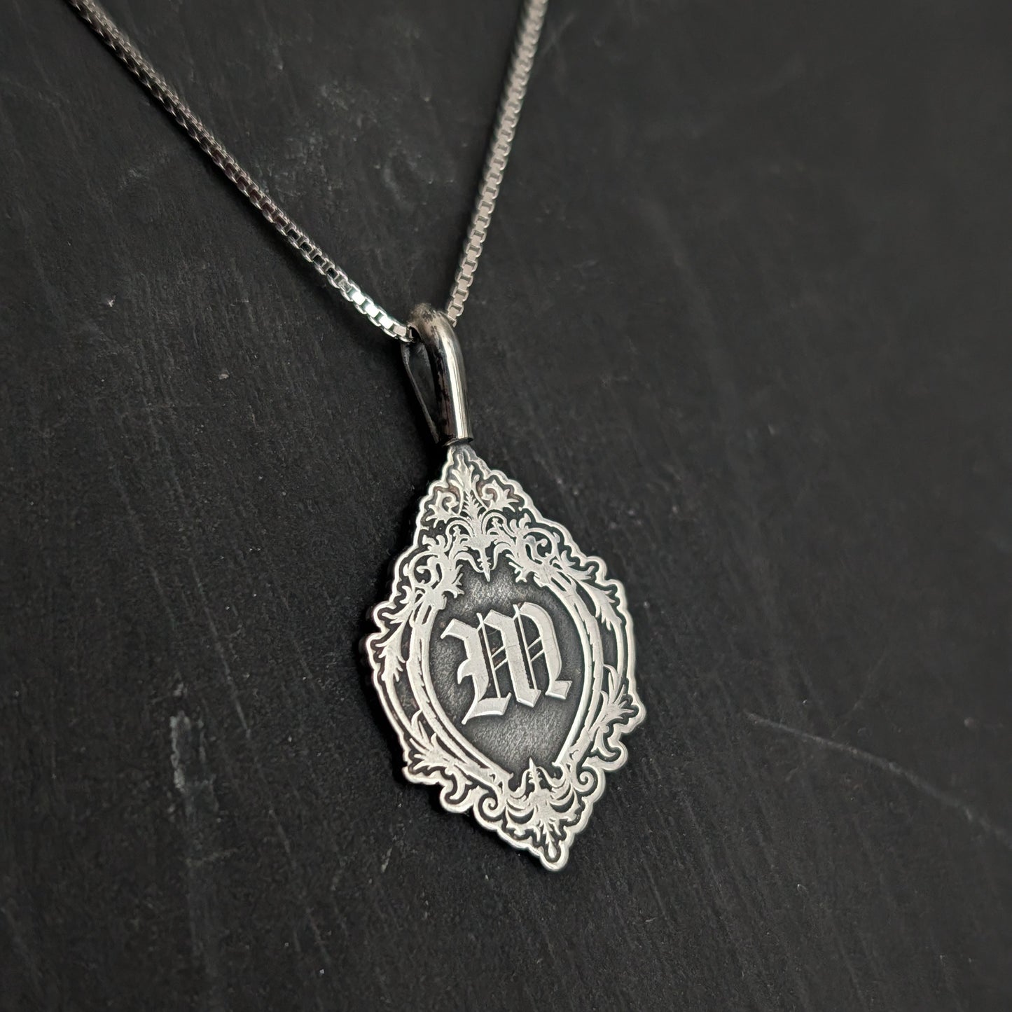 Sterling Silver Monogram Initial Pendant Necklace