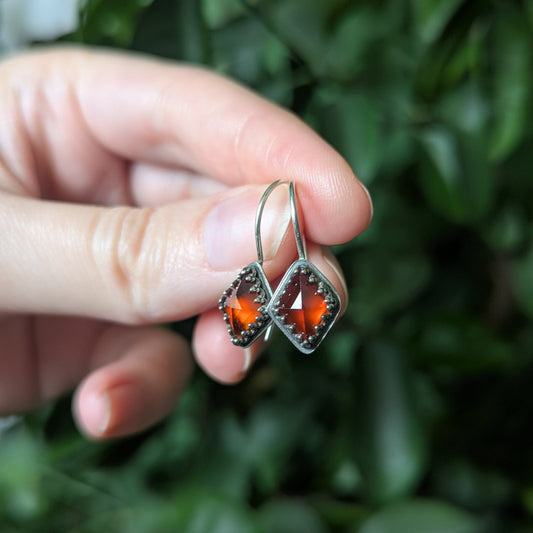 Hessonite Garnet Drop Earrings
