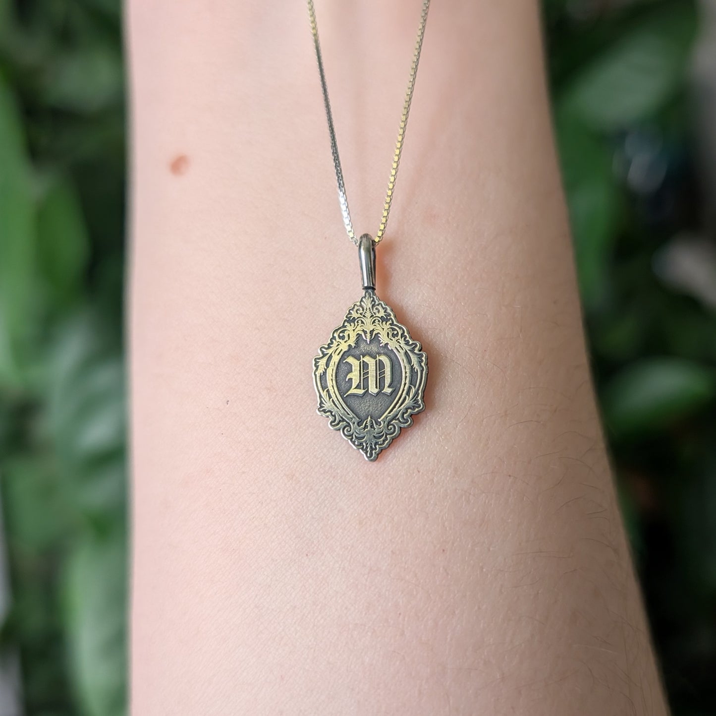 Sterling Silver Monogram Initial Pendant Necklace