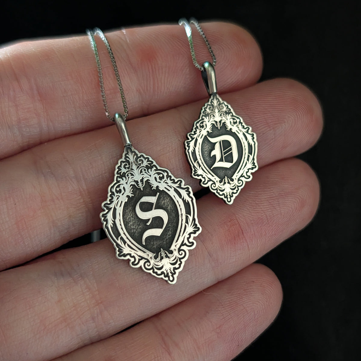 Sterling Silver Monogram Initial Pendant Necklace