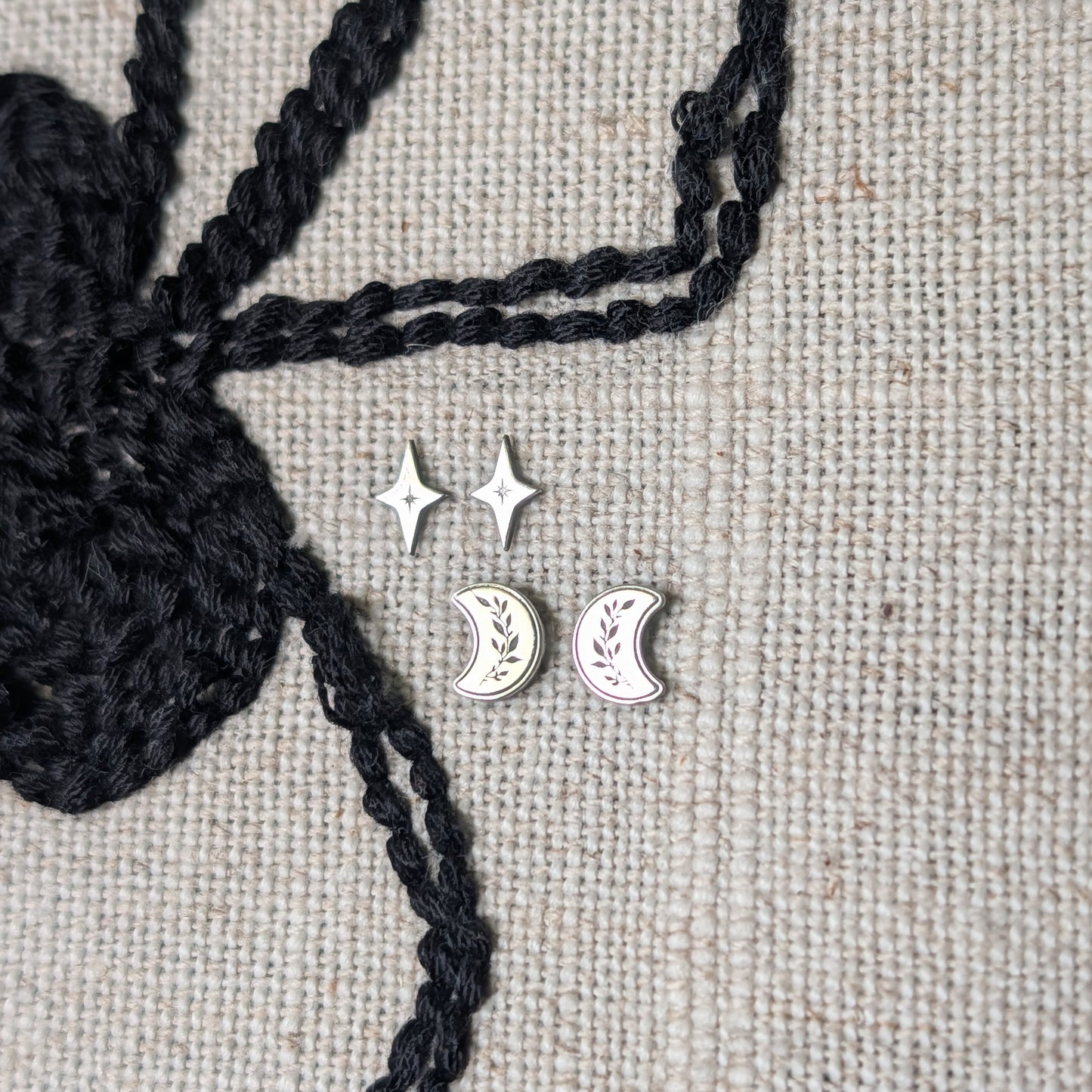 Sterling Silver Celestial Studs