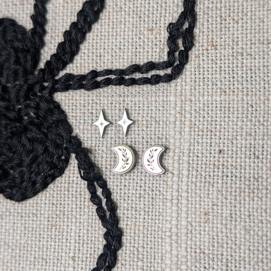 Sterling Silver Celestial Studs