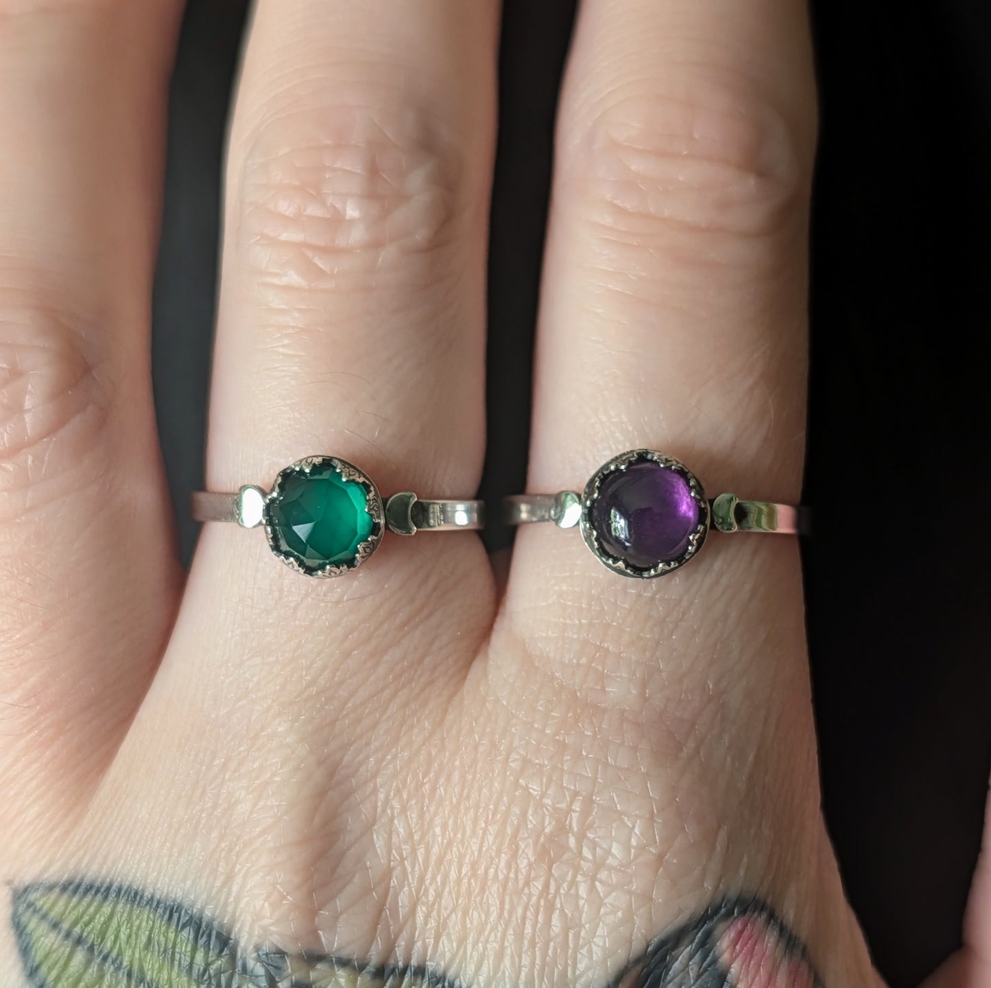 Sterling Silver Celestial Moon Phase Stacking Ring