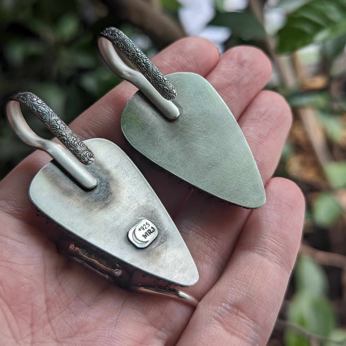 925 Sterling Silver Mica Druzy Spike Ear Hangers | Ear Weights