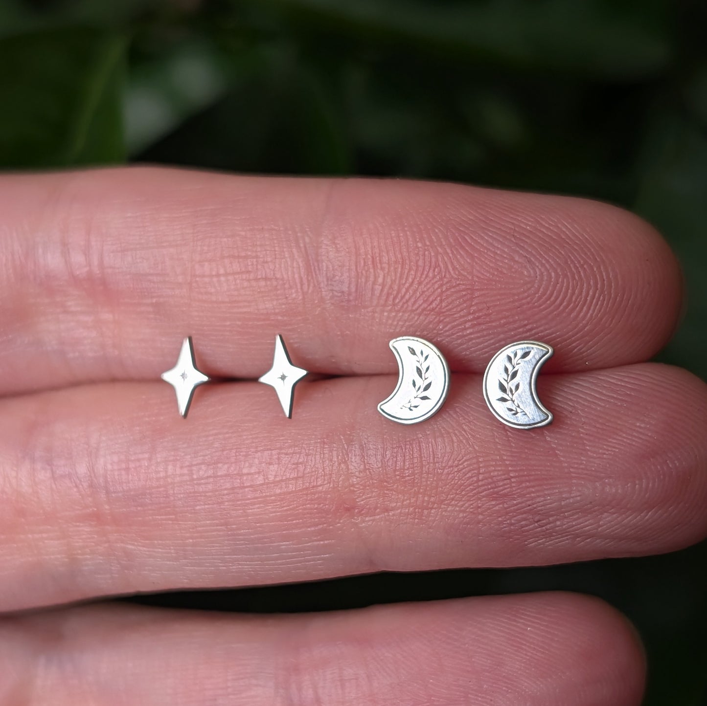Sterling Silver Celestial Studs