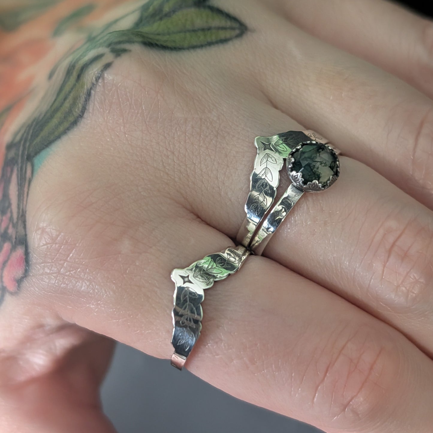 Sterling Silver Celestial Star Ring Set