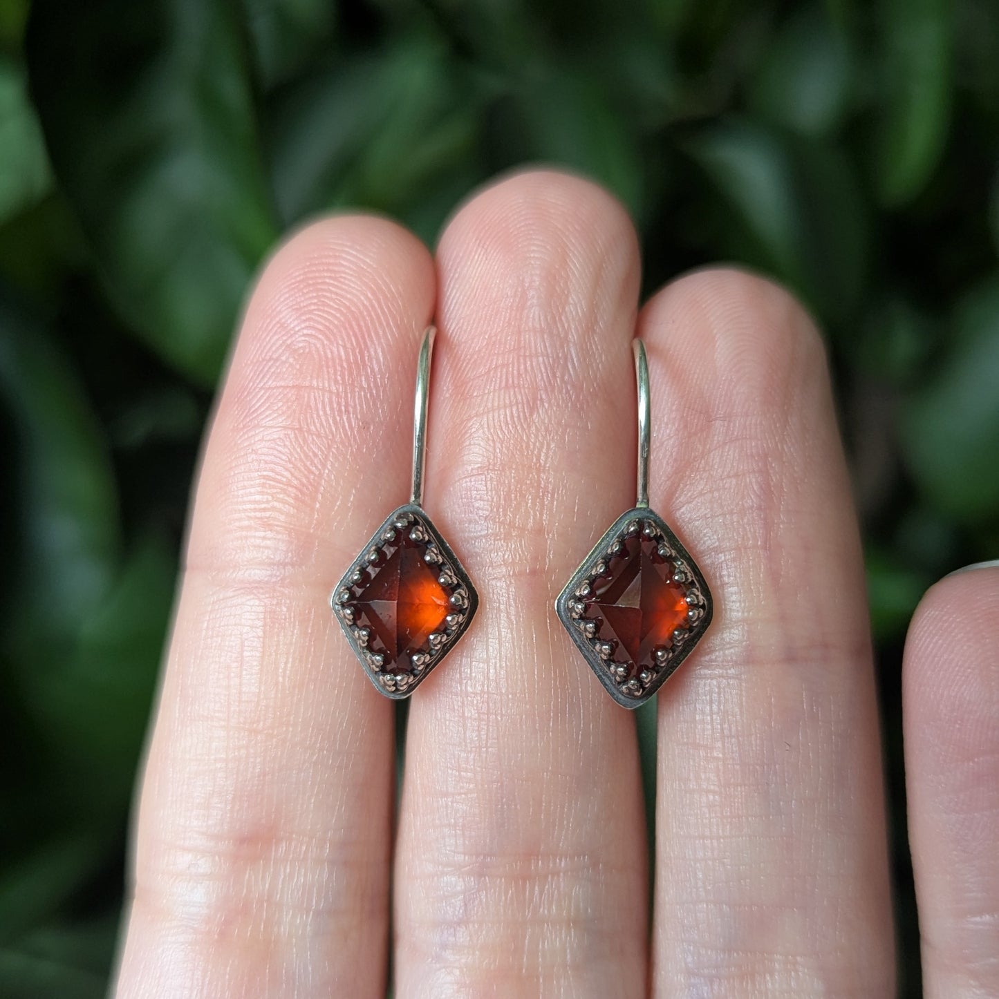 Hessonite Garnet Drop Earrings