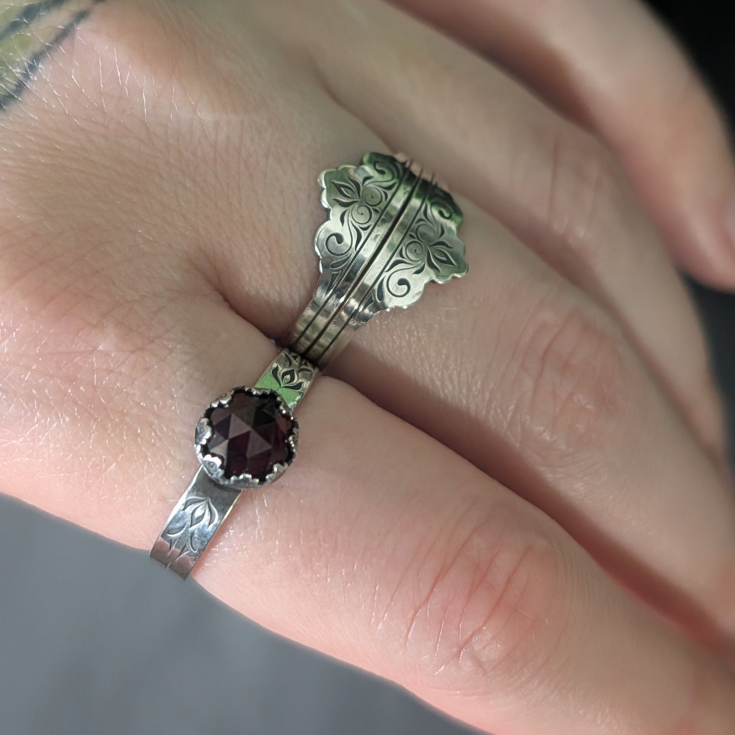 Sterling Silver Flourish Ring Set