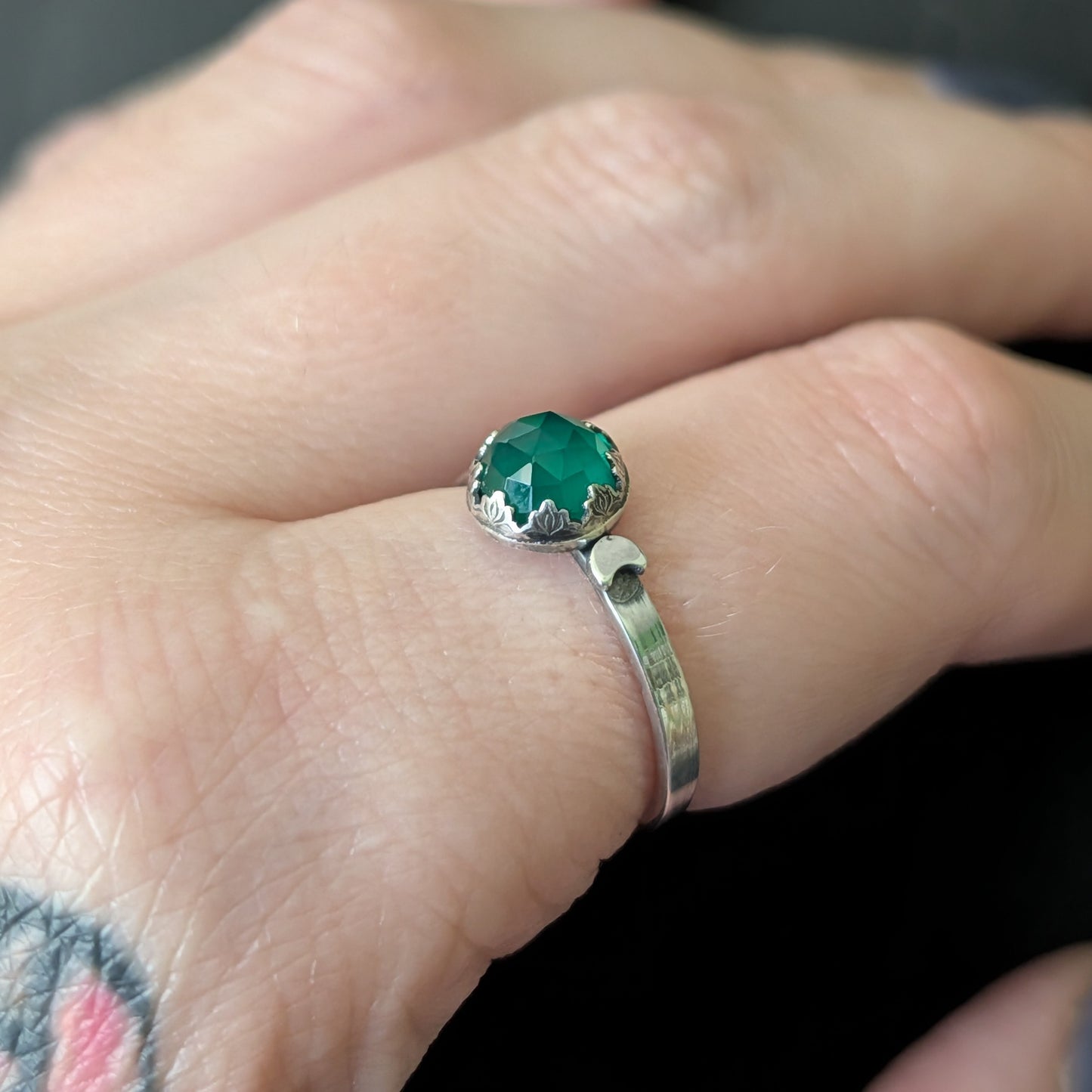 Sterling Silver Celestial Moon Phase Stacking Ring