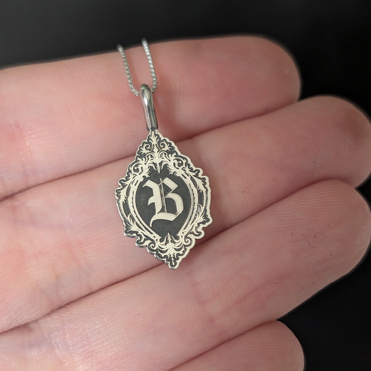 Sterling Silver Monogram Initial Pendant Necklace