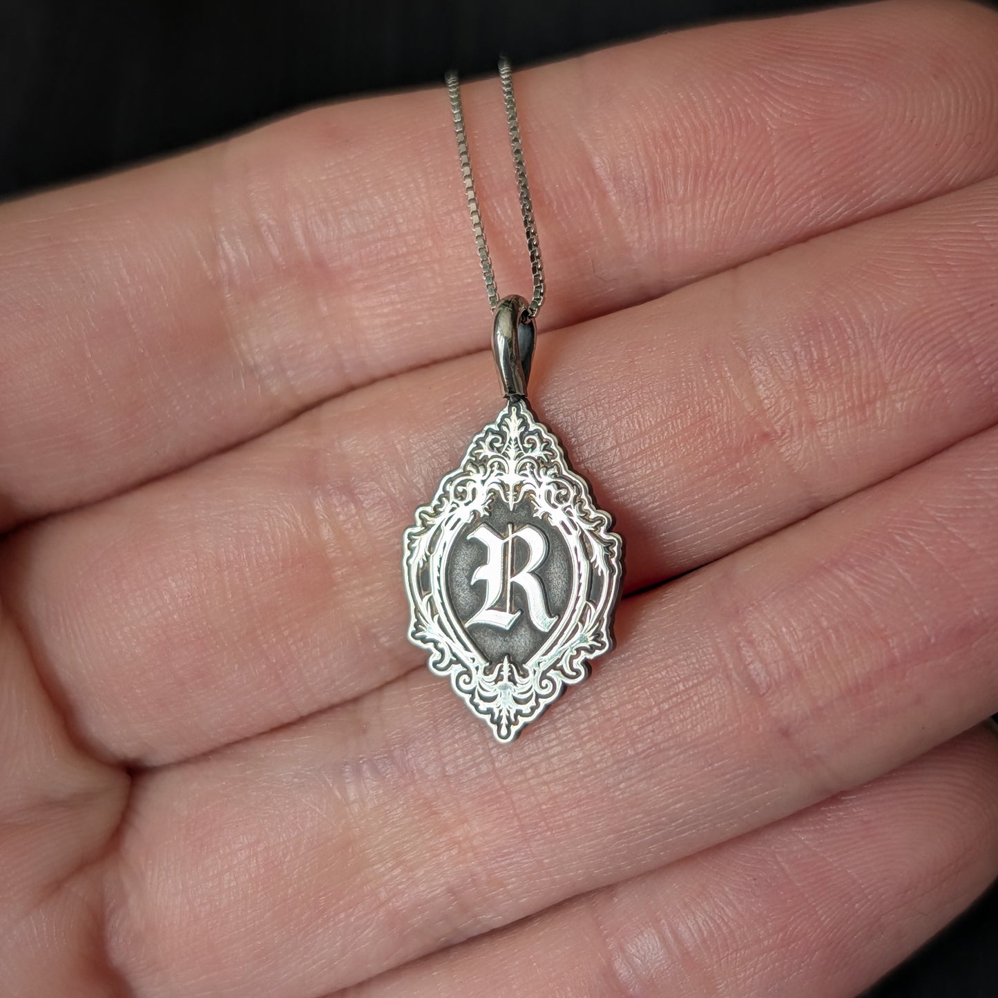 Sterling Silver Monogram Initial Pendant Necklace
