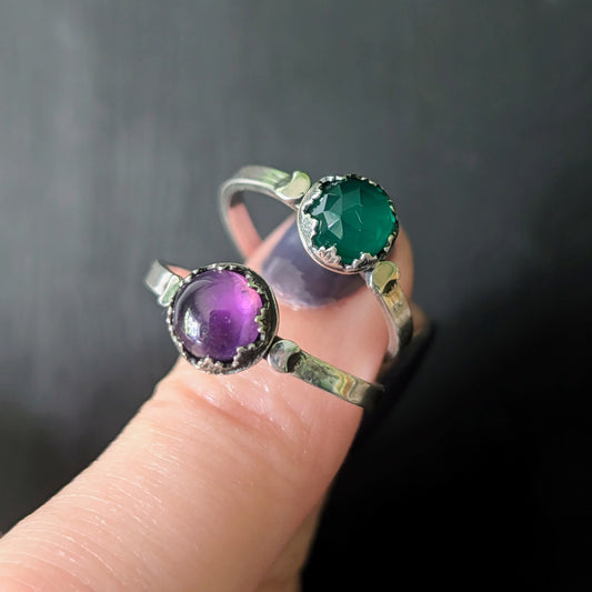 Sterling Silver Celestial Moon Phase Stacking Ring