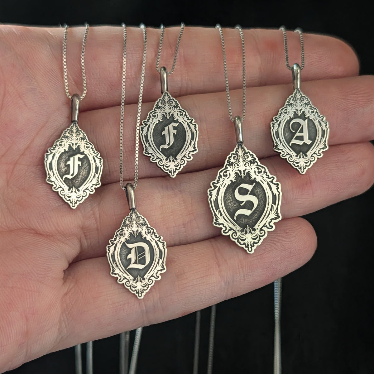 Sterling Silver Monogram Initial Pendant Necklace