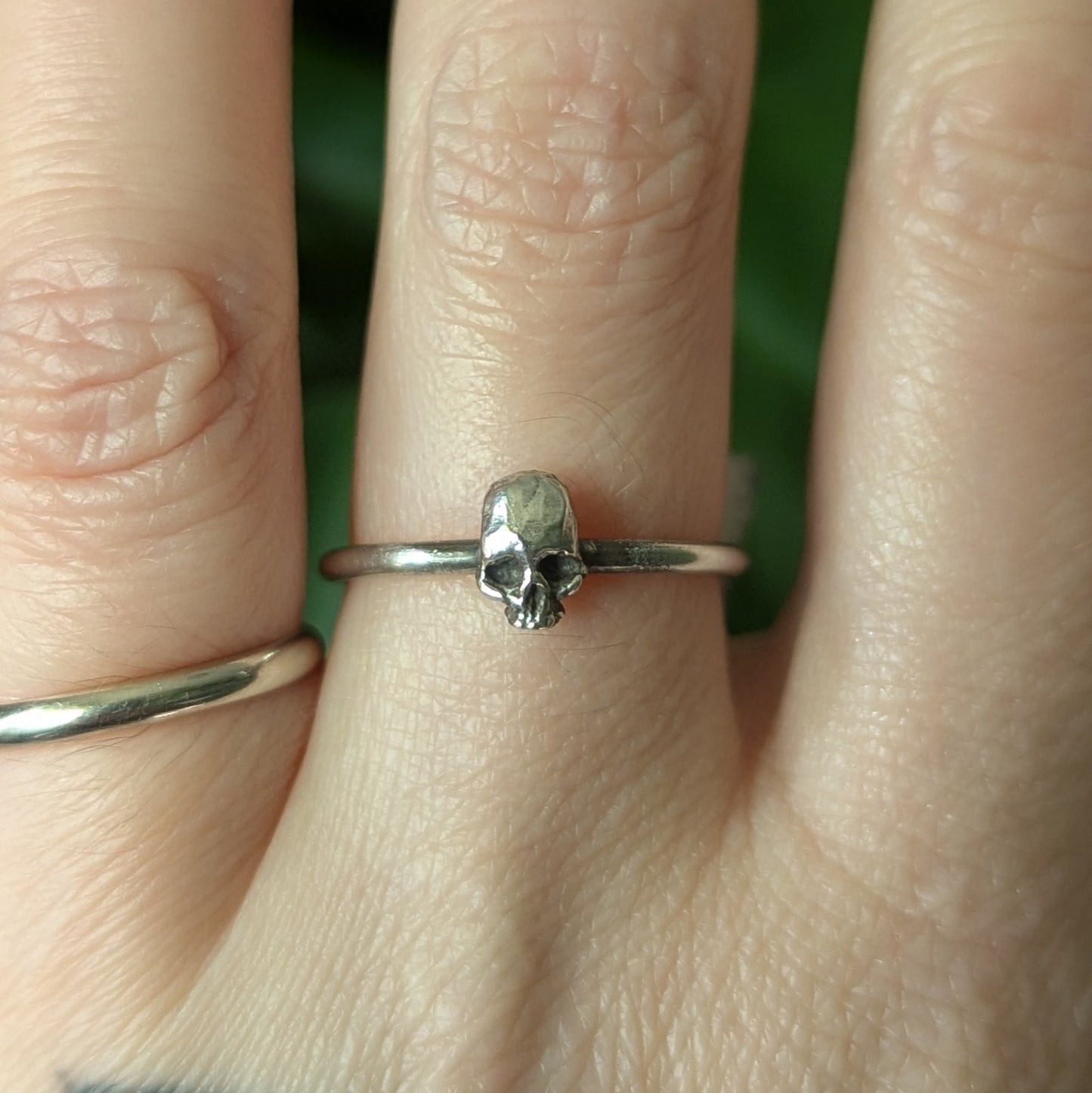 Sterling Silver Skull Dainty Ring